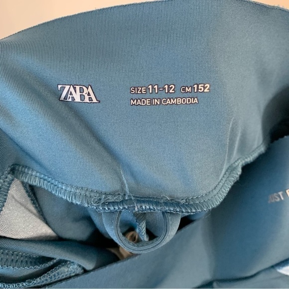 ZARA Girls Just Be Wonderful Teal Pants Leggings Size 11-12(Girls Large) - Picture 4 of 9